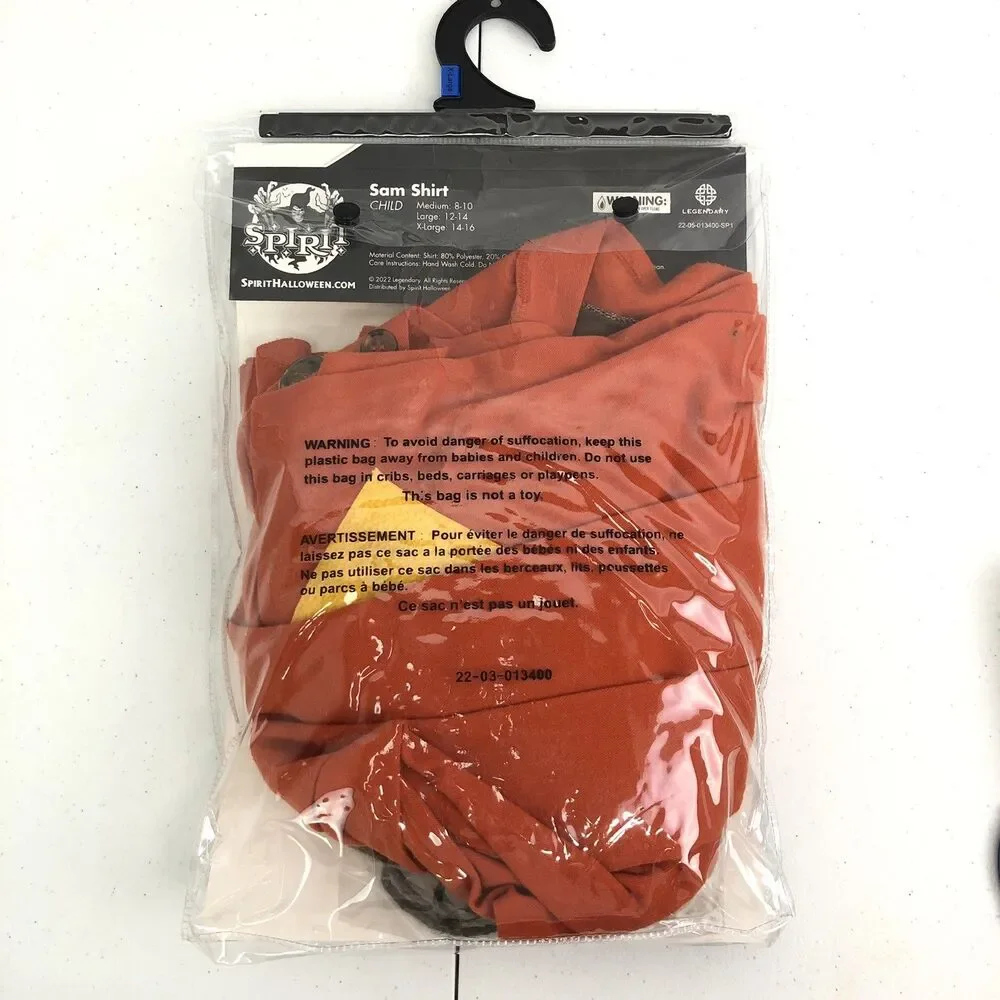 Spirit Halloween Trick R Treat Sam Shirt Spirit Child XL 14-16 New In package